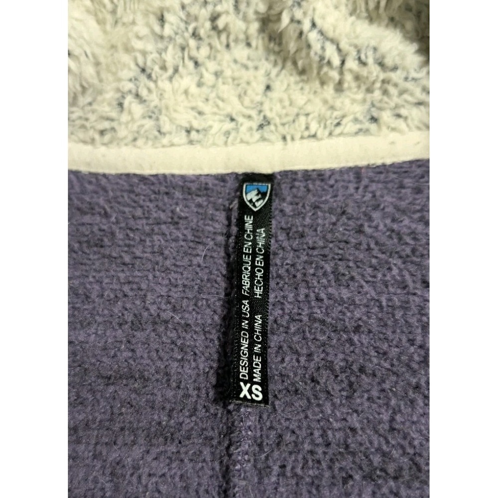 Kuhl Alaska Long Sweater Womens XS Purple Sherpa Fleece Full Zip Knit Jacket - Picture 6 of 9
